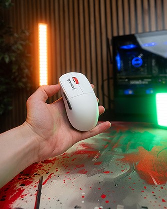 Myš Marvo MONKA PRIME, bílá, optika, 26000DPI, Tri-Mode.