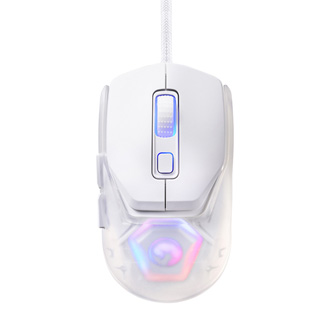Levně Marvo Myš FIT LITE G1, 12000DPI, optika, 7tl., drátová USB, bílá, herní, RGB podsvícení