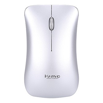 Marvo Myš DWM102SL, 1600DPI, 2.4 [GHz], optika, 3tl., bezdrátová, stříbrná, vestavěná baterie, kancelářská, tichá