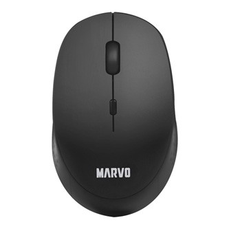Marvo Myš WM103BK, 1600DPI, 2.4 [GHz], optika, 4tl., bezdrátová, černá, 1 ks AA, kancelářská, tichá