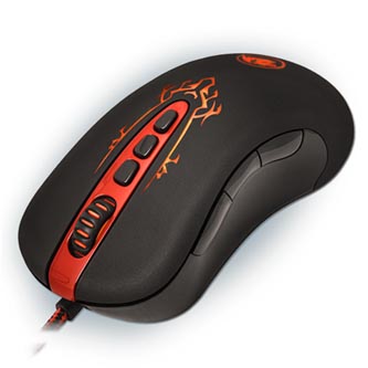Levně Redragon Myš Origin, 4000DPI, optická, 10tl., drátová USB, černo-červená, herní