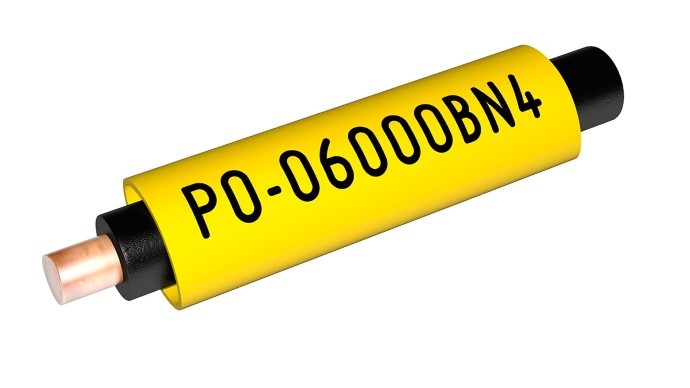 Partex PO-01000BN4, žlutá, 250m, 1,3-1,8mm, popisovací PVC bužírka s tvarovou pamětí, PO oválná