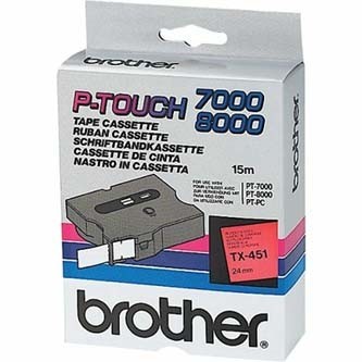 Brother TX-451, 24mm x 15m, čierna tlač / červený podklad, originálna páska.
Originálna kazeta s páskou = záruka náplne priamo od výrobcu tlačiarne štítkov
100% použitie so štítkovačom - bezproblémové fungovanie
Originálne samolepiace pásky zaručujú veľmi jednoduchú aplikáciu
Overená špičková kvalita - čitateľný a ostrý text
Pásky sú odolné proti vode, UV žiareniu, oderu alebo extrémnym teplotám
Jednoduchá a rýchla výmena
Ideálne do kancelárie aj domácnosti
Garancia Vašej spokojnosti s použitím našej originálnej náplne

Kód výrobcu: TX451