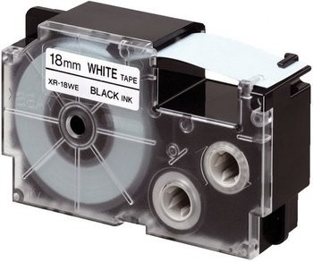 Levně Casio XR-18X1, 18mm x 8m, černý tisk/průhledný podklad, originální páska