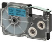 Levně Casio XR-9BU1, 9mm x 8m, černý tisk/modrý podklad, originální páska
