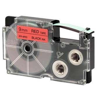 Levně Casio XR-9RD1, 9mm x 8m, černý tisk/červený podklad, originální páska