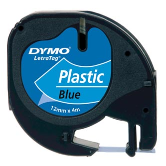 Dymo LetraTag 59426,S0721600 / S0721650 12mm x 4m čierna tlač/modrý podklad originálna páska