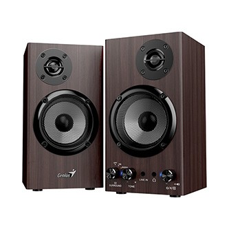 Genius reproduktory SP-HF520BT, 20W, hnědý, dřevěné, AUX/Bluetooth 5.3