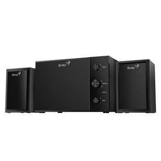 Genius reproduktory SW-2.1 350 31730037401, 2.1, 15W, černé, ovládací panel, ovládaní basů a výšek, 3,5 mm jack, 40Hz~20kHz