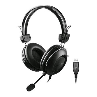 Căști de gaming A4Tech HU-35 cu microfon, cu fir, negre, USB