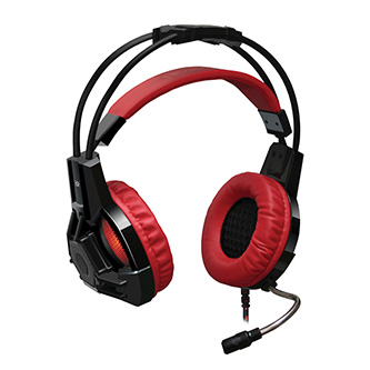 Levně Defender Lester, herní sluchátka s mikrofonem, ovládání hlasitosti, černo-červená, 2.0, 50 mm měniče typ 2x 3.5 mm jack + USB