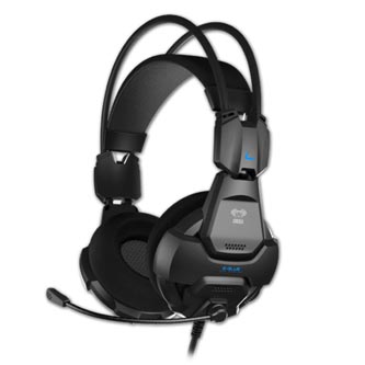 Levně E-blue Cobra HS, herní sluchátka s mikrofonem, ovládání hlasitosti, černá, 2x 3.5 mm jack