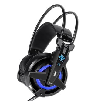 E-blue Auroza EHS950 FPS, herní sluchátka s mikrofonem, drátováčerná, 7.1 surround (virtuálně), modré podsv.,vibrační typ USB, DOP