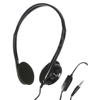 Levně Genius HS-200C, sluchátka s mikrofonem, bez ovládání hlasitosti, černá, 3.5 mm jack