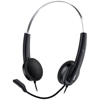 Levně Genius HS-220U, sluchátka s mikrofonem, ovládání hlasitosti, černá, 2.0, uzavřená, USB