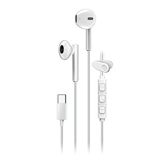 Genius HS-M366 sluchátka s mikrofonem, bílá, špuntová, USB Type-C