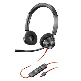 HP HP Poly BW 3320 8X220AA Stereo-M Poly BW 3320 Stereo-M headset with microphone, wired, black, classic type