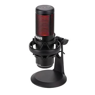 Marvo, herní/streamovací mikrofon, BLAST 60 Black, černý, RGB podsvícení, vstup pro sluchátka.