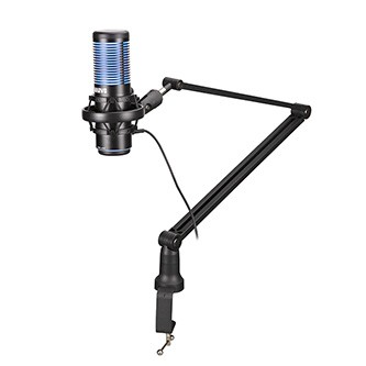 Marvo, herní/streamovací mikrofon, BLAST 60 Black, černý, RGB podsvícení, vstup pro sluchátka.