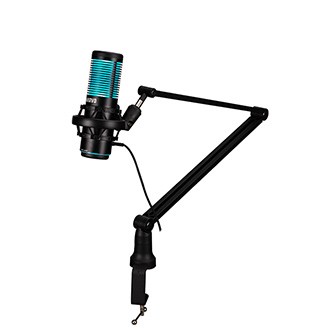 Marvo, herní/streamovací mikrofon, BLAST 60 Black, černý, RGB podsvícení, vstup pro sluchátka.