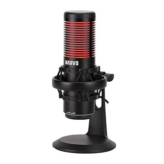 Marvo, herní/streamovací mikrofon, BLAST 60 Black, černý, RGB podsvícení, vstup pro sluchátka