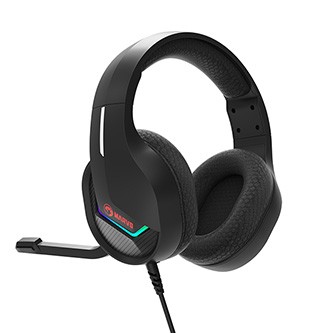 Marvo H8618 H8618 BK, sluchátka s mikrofonem, ovládání hlasitosti, černá, 2.0, USB