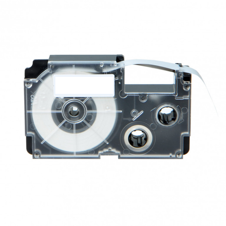 Levně Casio R15WE (XR-24HSWE), 24mm x 2m, černý tisk / bílý podklad, smršťovací, kompatibilní páska