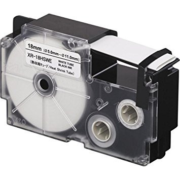 Levně Casio R3.5WE (XR-6HSWE), 6mm x 2m, černý tisk / bílý podklad, smršťovací, kompatibilní páska