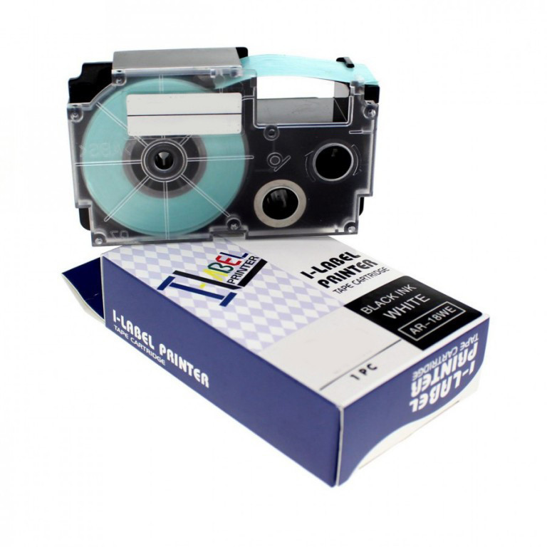 Levně Kompatibilní páska s Casio XR-12ABU 12mm x 8m bílý tisk / modrý podklad