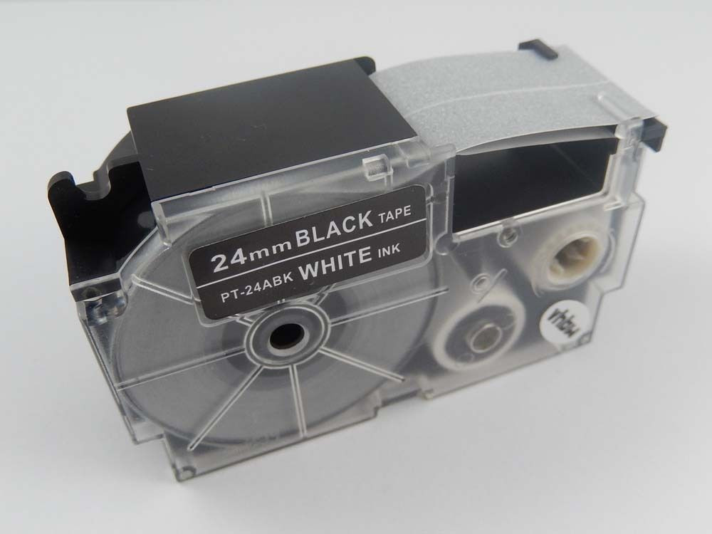 Levně Kompatibilní páska s Casio XR-24ABK 24mm x 8m bílý tisk / černý podklad