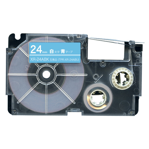Levně Kompatibilní páska s Casio XR-24ABU 24mm x 8m bílý tisk / modrý podklad