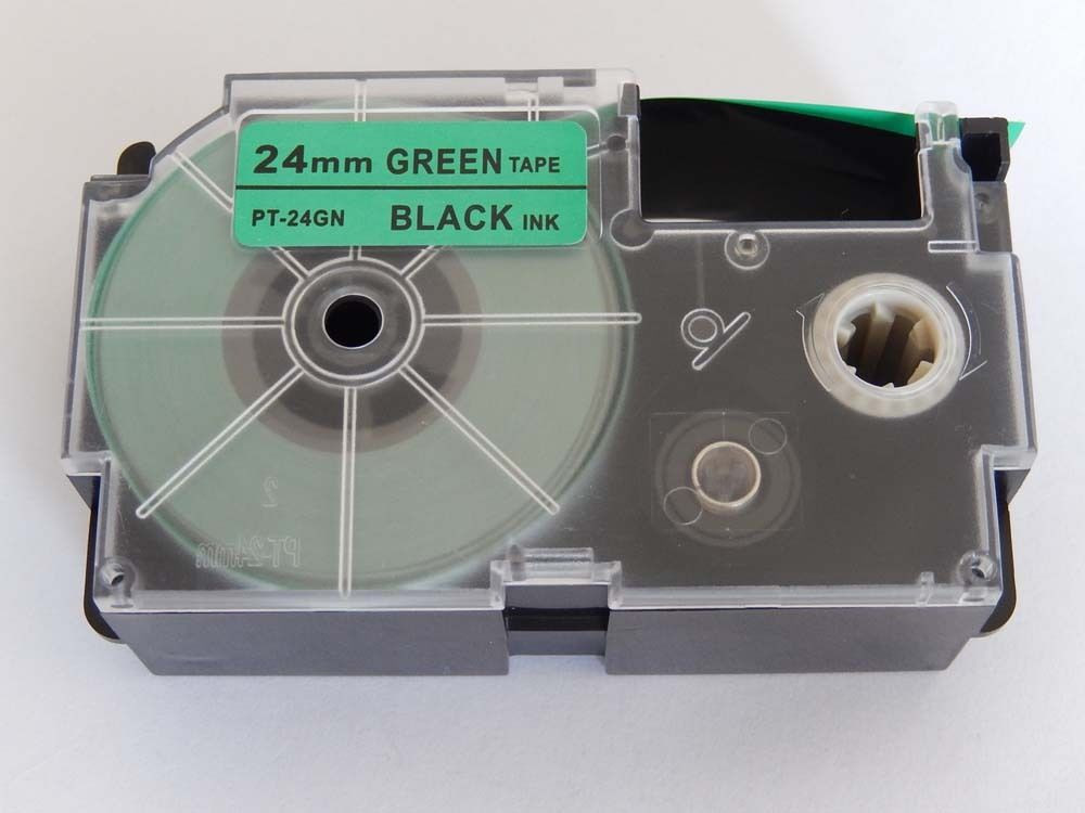 Levně Kompatibilní páska s Casio XR-24GN1, 24mm x 8m, černý tisk / zelený podklad