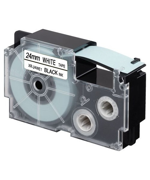 Levně Kompatibilní páska s Casio XR-24WE1, 24mm x 8m, černý tisk / bílý podklad