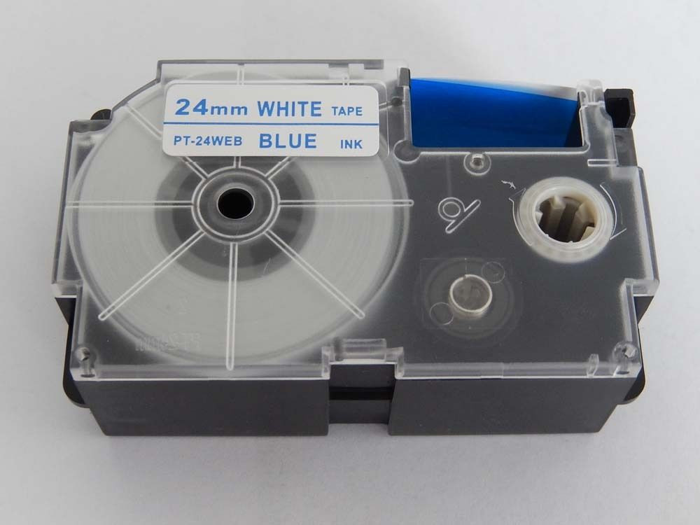Levně Kompatibilní páska s Casio XR-24WEB 24mm x 8m modrý tisk / bílý podklad