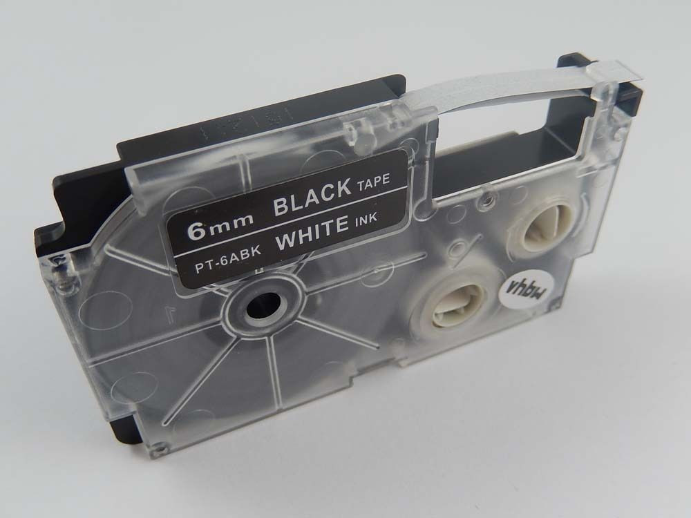 Levně Kompatibilní páska s Casio XR-6ABK, 6mm x 8m bílý tisk / černý podklad