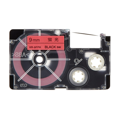Levně Casio XR-9FPK , 9mm x 8m, černý tisk / signální růžový podklad, kompatibilní páska