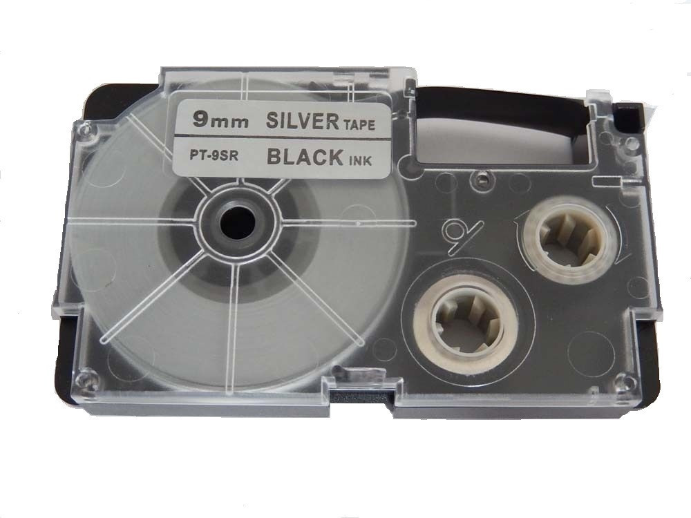 Kompatibilná páska s Casio XR-9SR1 9mm x 8m čierny tisk / strieborný podklad