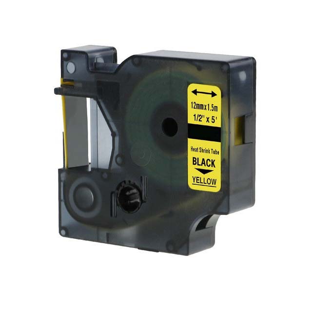 Kompatibilná páska s Dymo 18056, S0718310, Rhino, 12mm x 2,5m čierna tlač / žltý podklad
