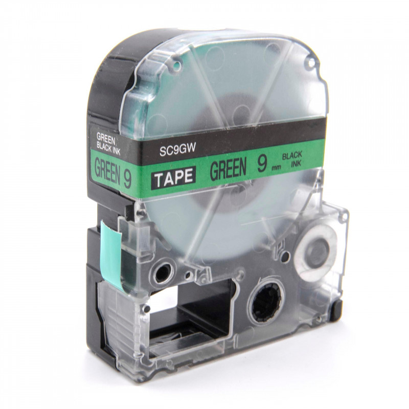 Epson LC-SC9GW, 9mm x 8m, černý tisk / zelený podklad, kompatibilní páska