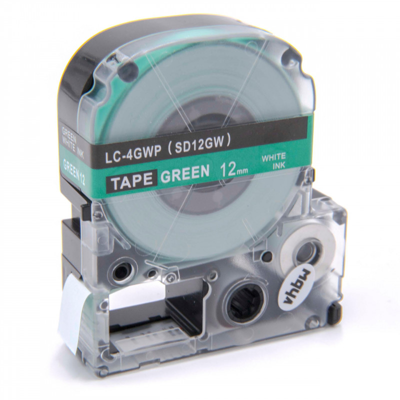Epson LC-SD12GW, 12mm x 8m, bílý tisk / zelený podklad, kompatibilní páska