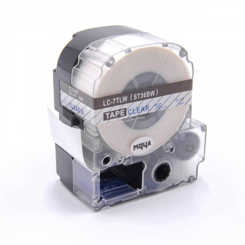Levně Epson LC-ST36BW, 36mm x 8m, modrý tisk / průhledný podklad, kompatibilní páska