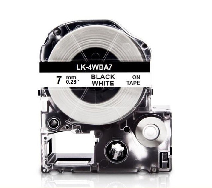 Epson LK-4WBA7, BU7S, 7 mm x 2,5 m, černý tisk / bílý podklad, kompatibilní páska
