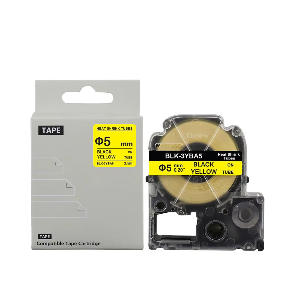 Epson LK-3YBA5, BU5Y, LK-4YBA5, 5 mm x 2,5 m, černý tisk / žlutý podklad, kompatibilní páska