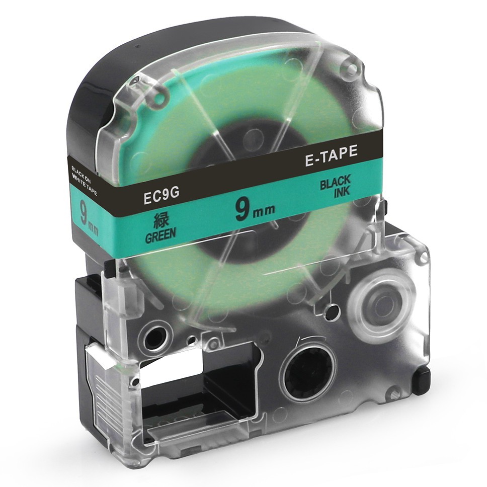 Levně Epson LK-SC9GW, 9mm x 9m, černý tisk / zelený podklad, kompatibilní páska