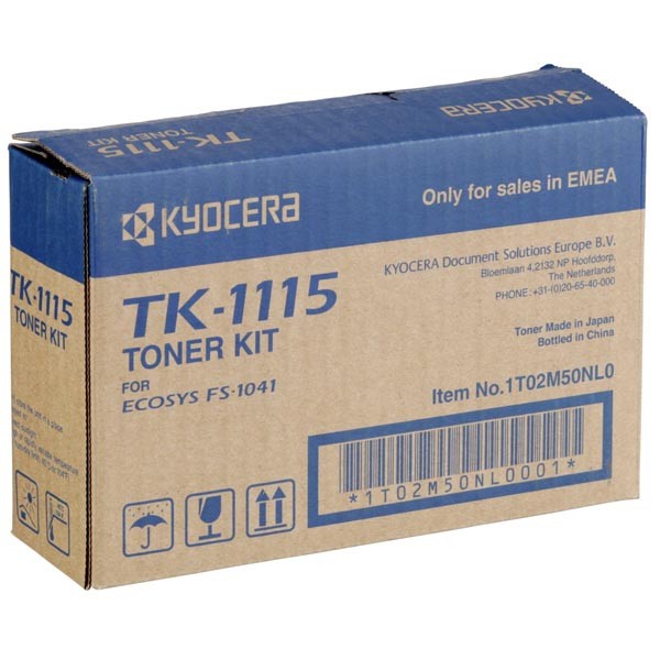 Kyocera Mita TK-1115 čierný (black) originálny toner.
Originálny toner = záruka priamo od výrobcu tlačiarne
100 % použitie v tlačiarni - bezproblémové fungovanie s vašou tlačiarňou
Použitím originálnej náplne predlžujete životnosť tlačiarne
Osvedčená špičková kvalita - vysoko kvalitná a spoľahlivá tlač originálnou tlačovou kazetou od prvej do poslednej stránky
Trvalé a profesionálne výsledky tlače - dlhodobá udržateľnosť tlače
Kratšia prodleva pri tlači stránok
Garancia Vašej spokojnosti s použitím našej originálnej náplne
Zabezpečujeme bezplatnú recykláciu originálnych náplní
Zlyhanie náplne v menej ako 1% prípadov
Jednoduchá a rýchla výmena náplne

Kód výrobcu: 1T02M50NL0