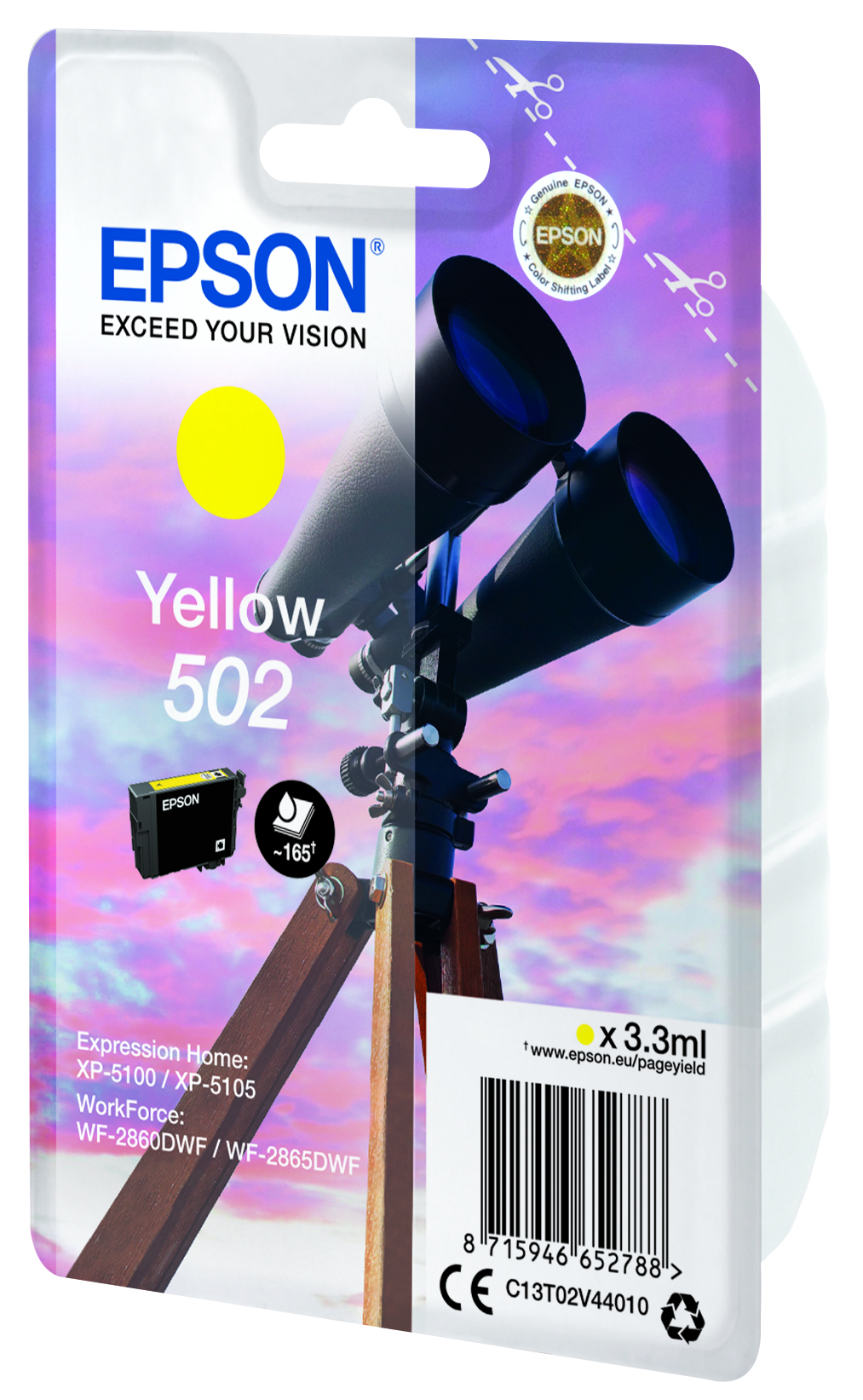 Levně Epson 502 C13T02V44020 žlutý (yellow) originální cartridge, výprodej