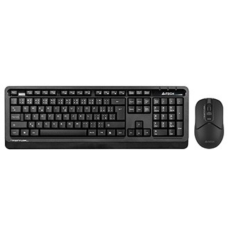 A4Tech FG1012, Sada klávesnice s bezdrátovou optickou myší, AA, CZ, klasická, 2.4 [Ghz], bezdrátová, černá