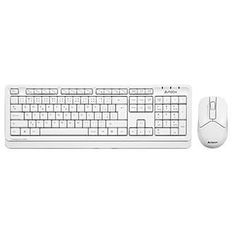 A4Tech FG1012, Sada klávesnice s bezdrátovou optickou myší, AA, CZ, klasická, 2.4 [Ghz], bezdrátová, bílá