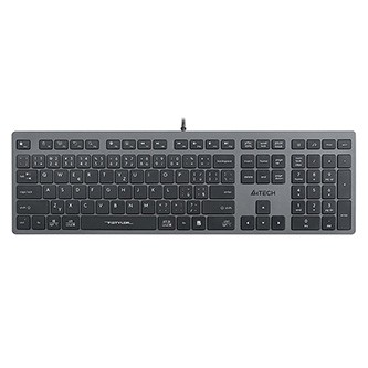A4Tech FX50, Klávesnice CZ, klasická, nízkoprofilová typ drátová (USB), šedá
