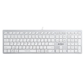 A4Tech FX50, Klávesnice CZ, klasická, nízkoprofilová typ drátová (USB), bílá
